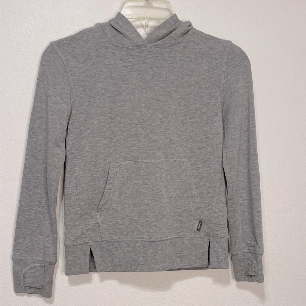 Eddie Bauer Hooded Gray Long Sleeve Tee Size  S (7/8)